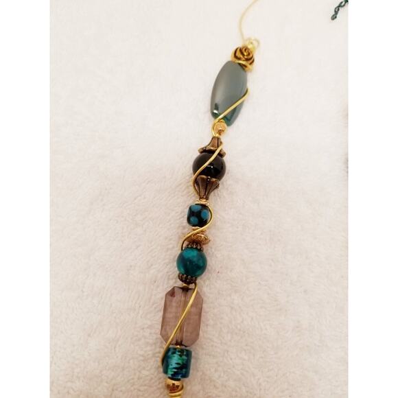 Four teal silver and gold Christmas icicle ornaments c20 - Picture 11 of 11